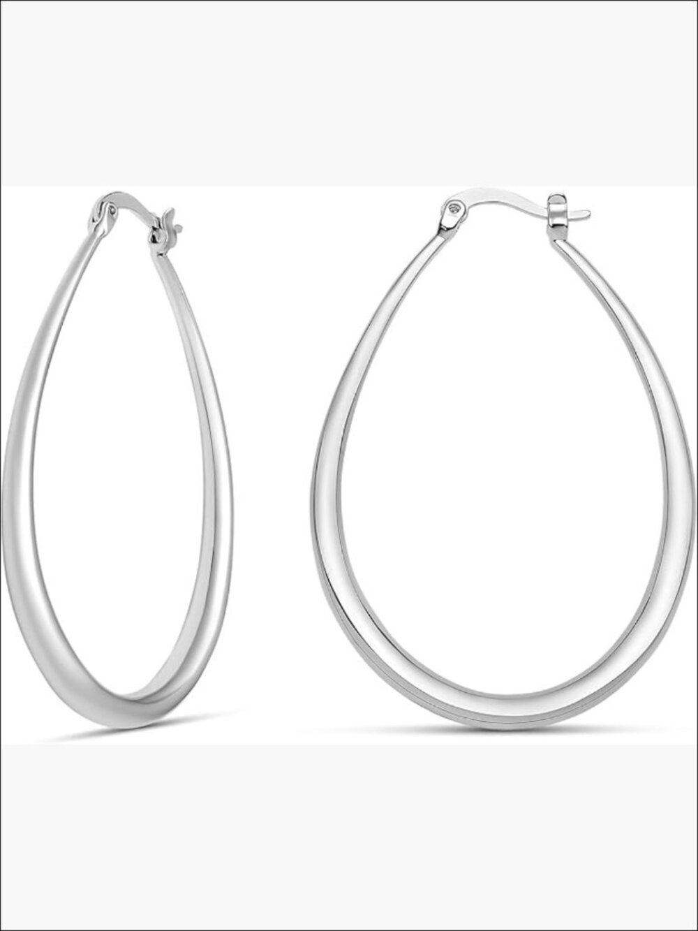 Oval Hoop Earrings - 14k Gold Plated, Rose Gold Plated, Sterling Silver Plated